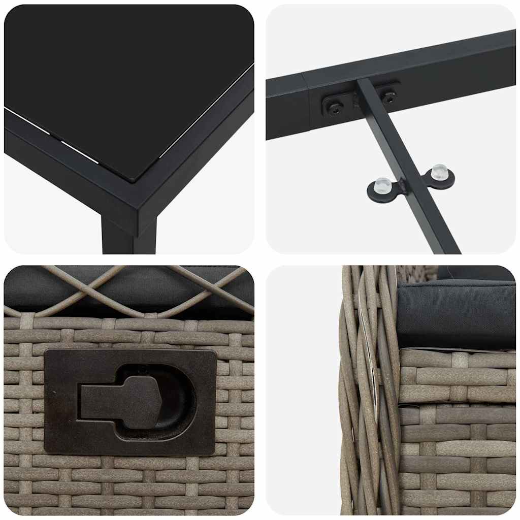 Have Spisebordssæt 5 pcs Grå polyrattan