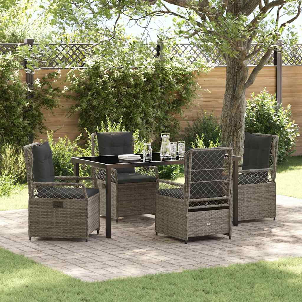 Have Spisebordssæt 5 pcs Grå polyrattan