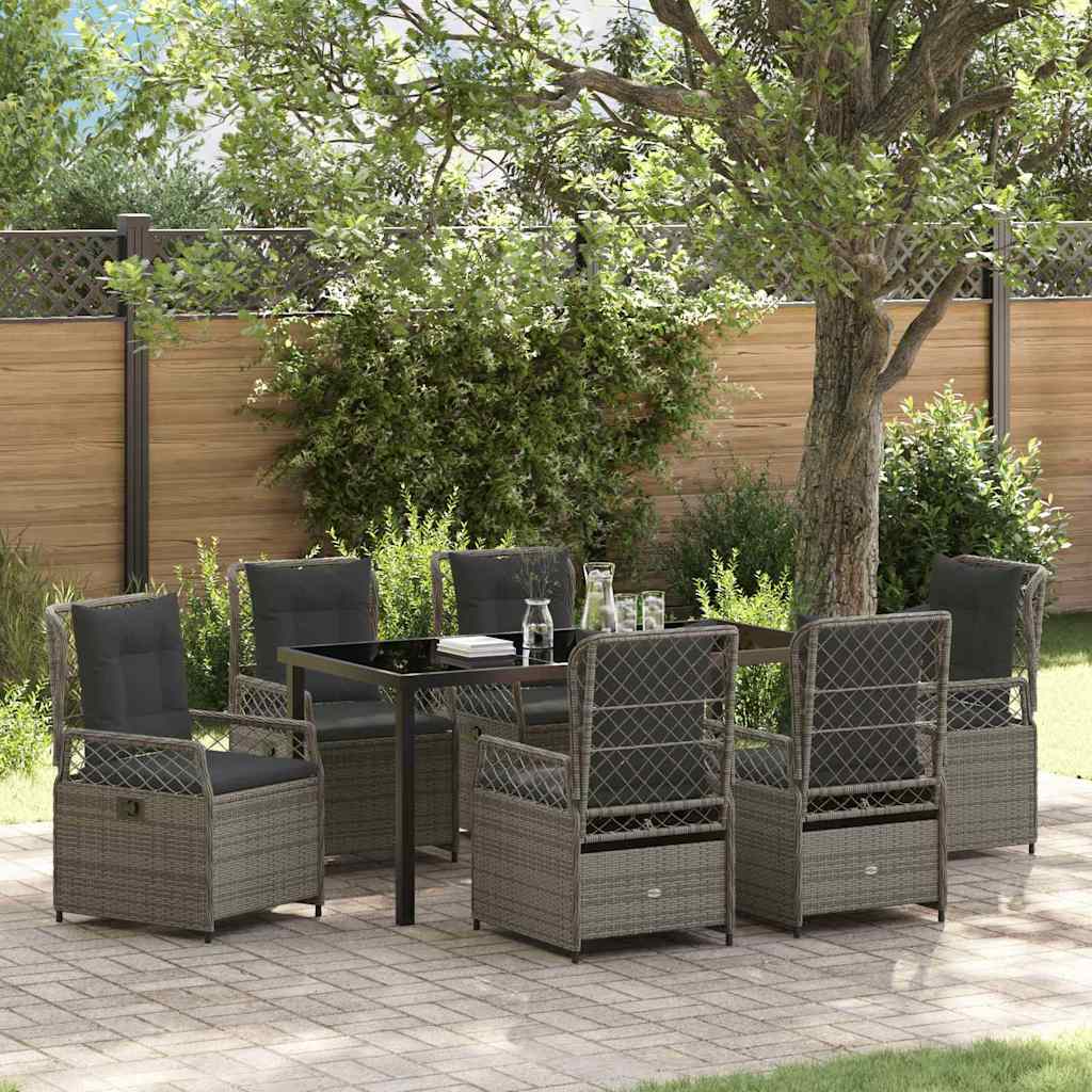 Have Spisebordssæt 7 pcs Grå polyrattan