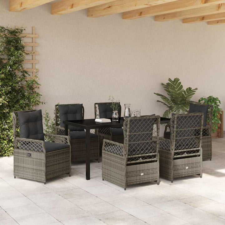 Have Spisebordssæt 7 pcs Grå polyrattan