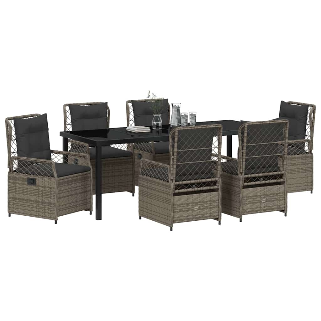 Have Spisebordssæt 7 pcs Grå polyrattan