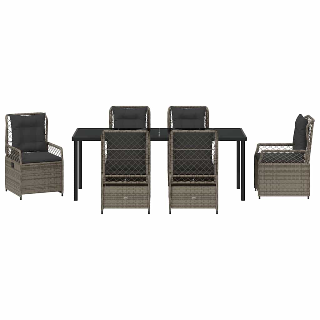 Have Spisebordssæt 7 pcs Grå polyrattan