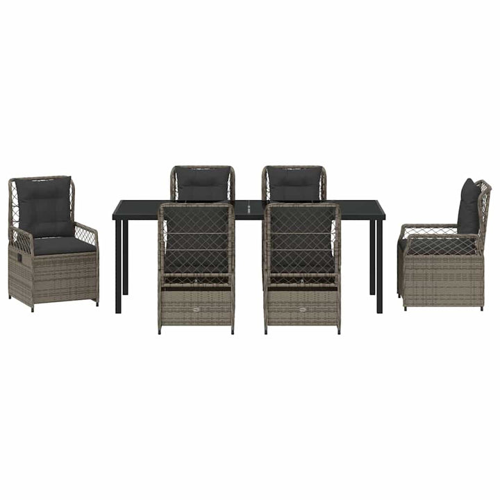 Have Spisebordssæt 7 pcs Grå polyrattan