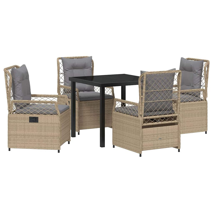 Have Spisebordssæt 5 pcs Beige og lys grå polyrattan