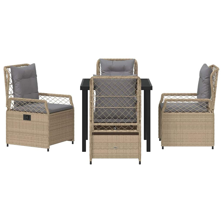 Have Spisebordssæt 5 pcs Beige og lys grå polyrattan