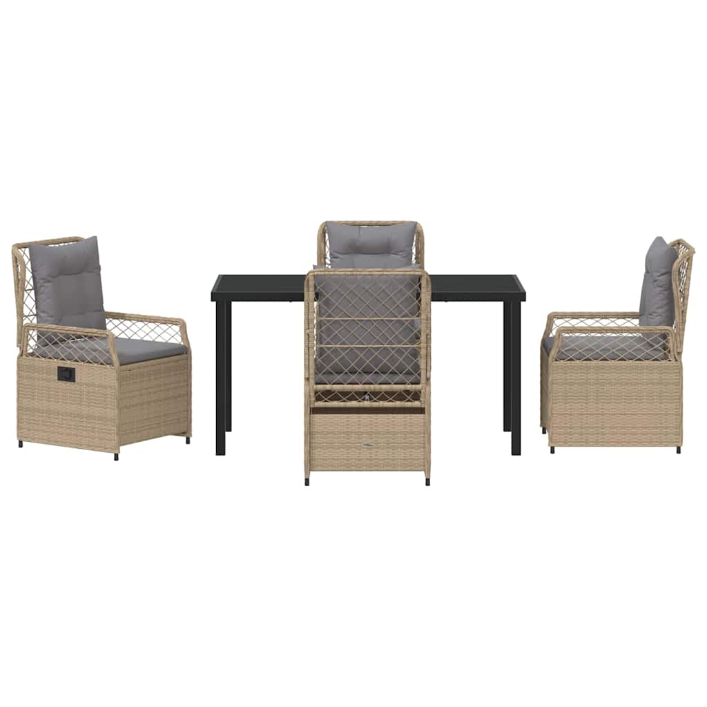 Have Spisebordssæt 5 pcs Beige og lys grå polyrattan