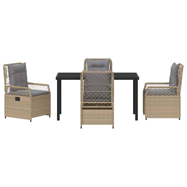 Have Spisebordssæt 5 pcs Beige og lys grå polyrattan