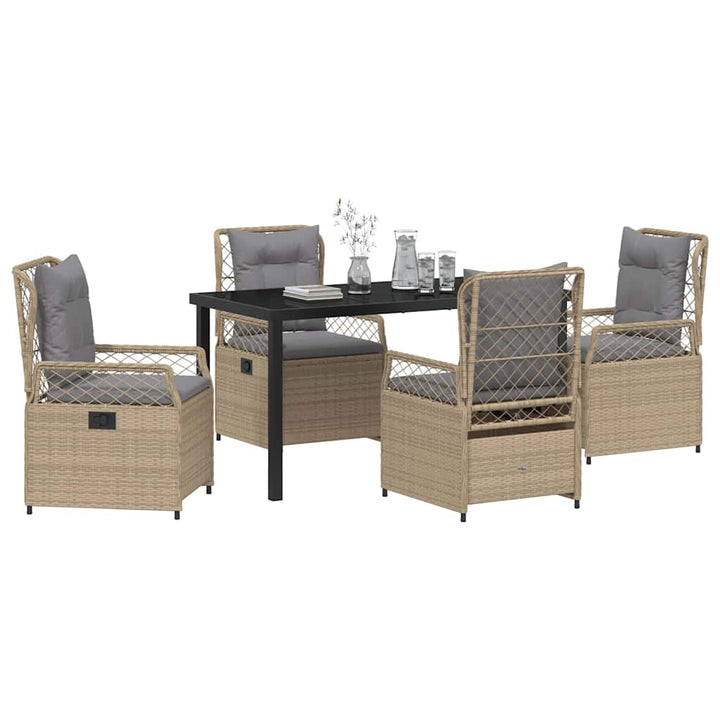 Have Spisebordssæt 5 pcs Beige og lys grå polyrattan