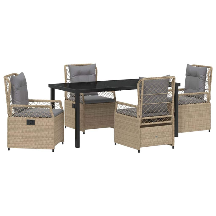 Have Spisebordssæt 5 pcs Beige og lys grå polyrattan
