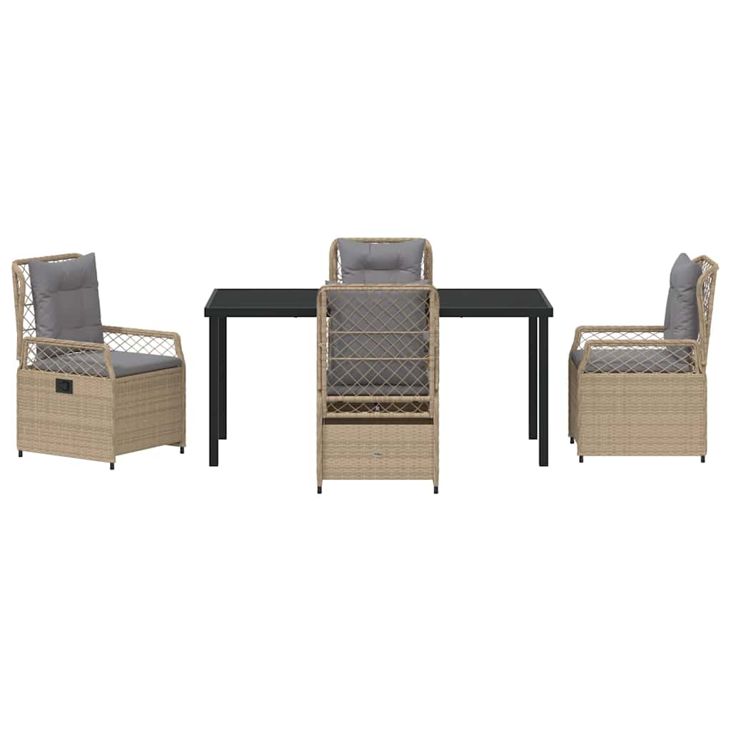 Have Spisebordssæt 5 pcs Beige og lys grå polyrattan