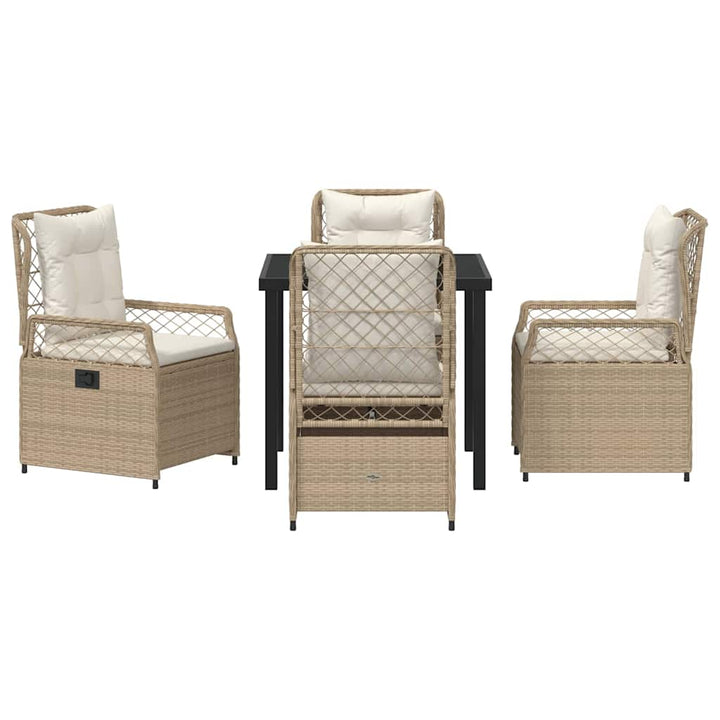 Have Spisebordssæt 5 pcs Beige og cremehvid polyrattan