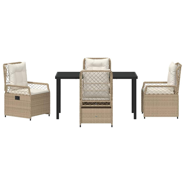 Have Spisebordssæt 5 pcs Beige og cremehvid polyrattan