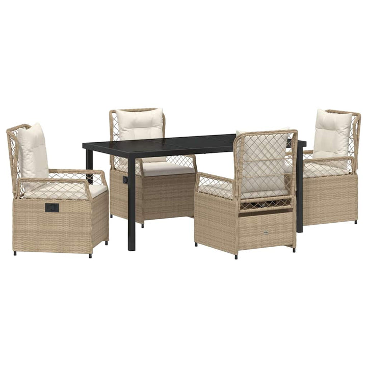Have Spisebordssæt 5 pcs Beige og cremehvid polyrattan