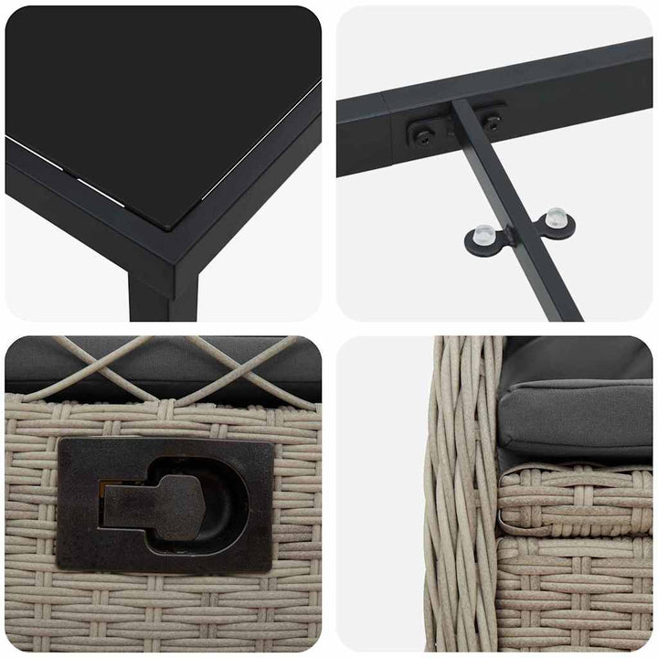Have Spisebordssæt 5 pcs Lysegrå polyrattan