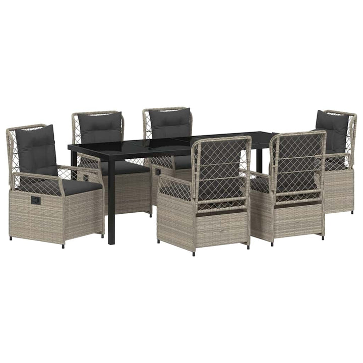 Have Spisebordssæt 7 pcs Lysegrå polyrattan