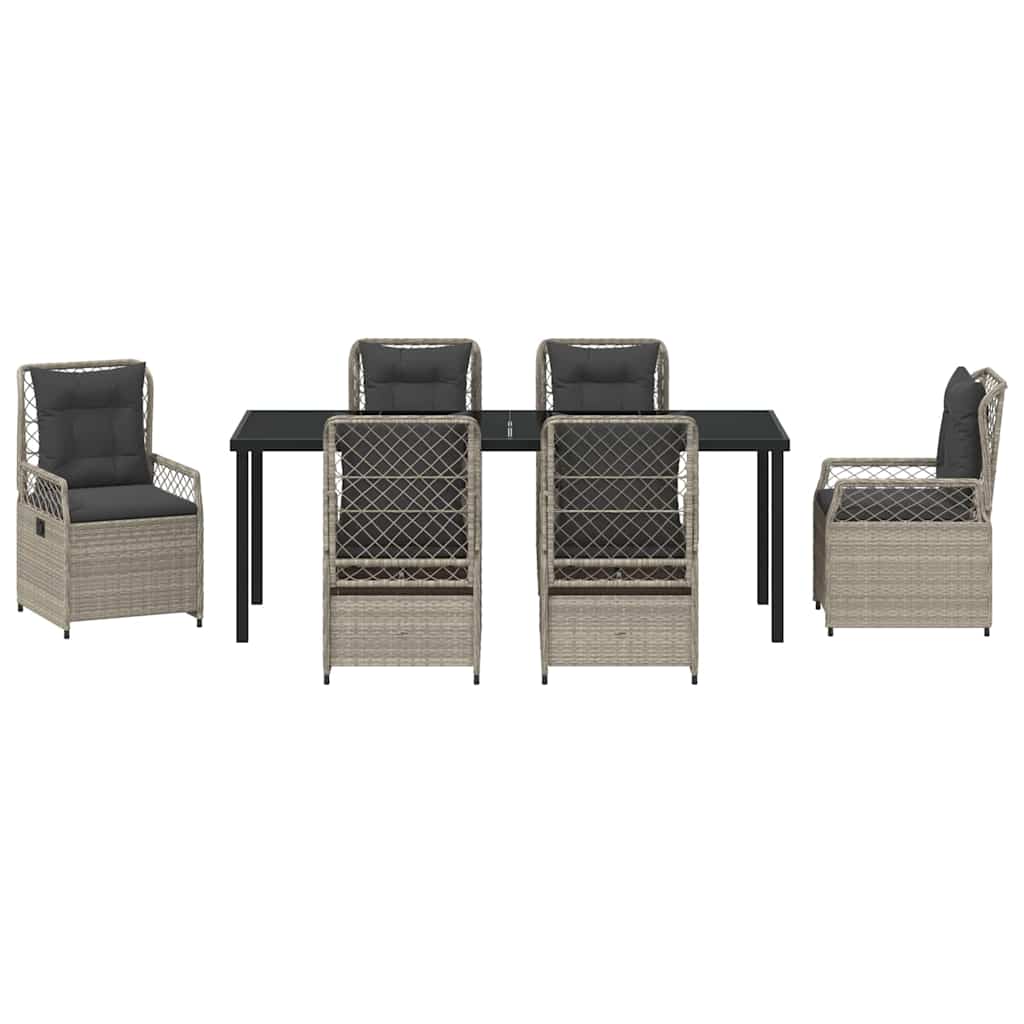 Have Spisebordssæt 7 pcs Lysegrå polyrattan