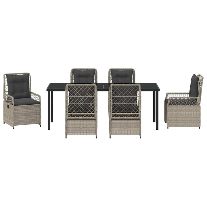 Have Spisebordssæt 7 pcs Lysegrå polyrattan