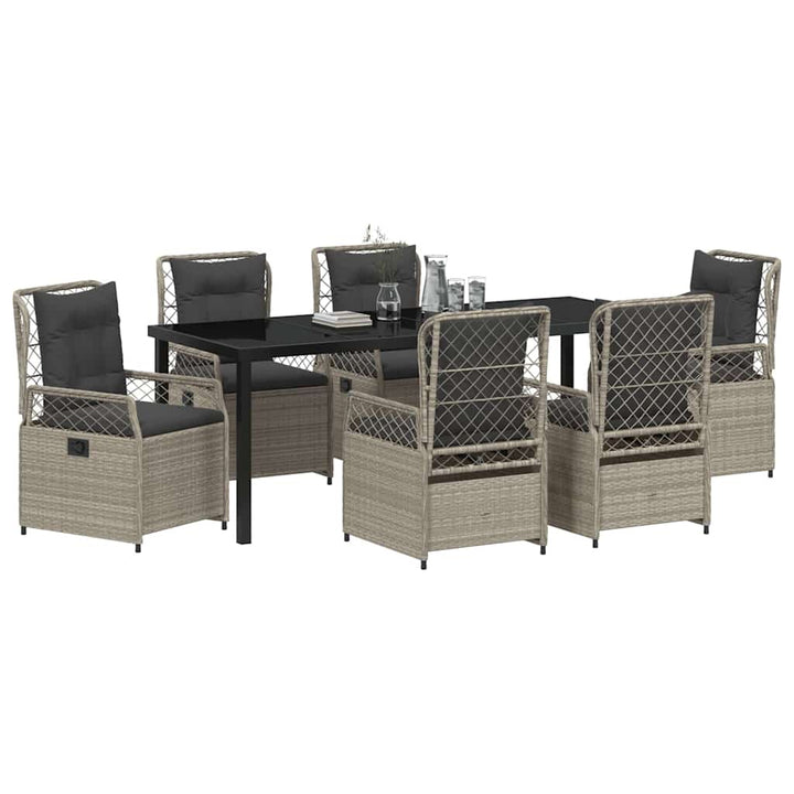 Have Spisebordssæt 7 pcs Lysegrå polyrattan