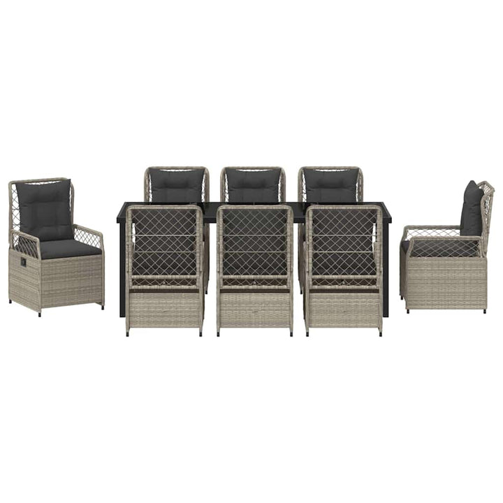 Have Spisebordssæt 9 pcs Lysegrå polyrattan
