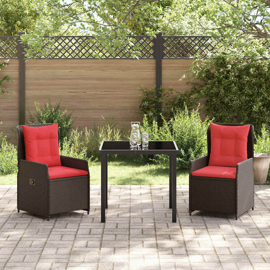 Have Spisebordssæt med pude 3 pcs Brun Poly rattan