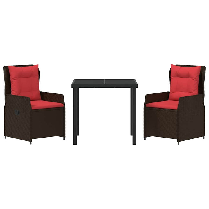Have Spisebordssæt med pude 3 pcs Brun Poly rattan
