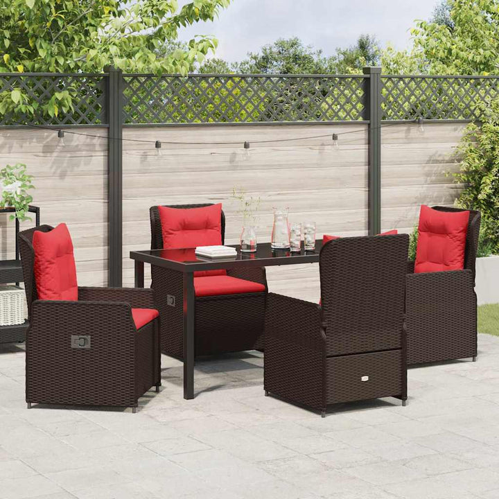 Have Spisebordssæt med pude 5 pcs Brun Poly rattan