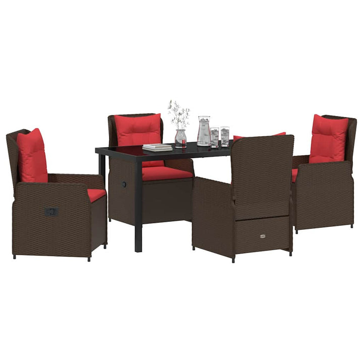 Have Spisebordssæt med pude 5 pcs Brun Poly rattan