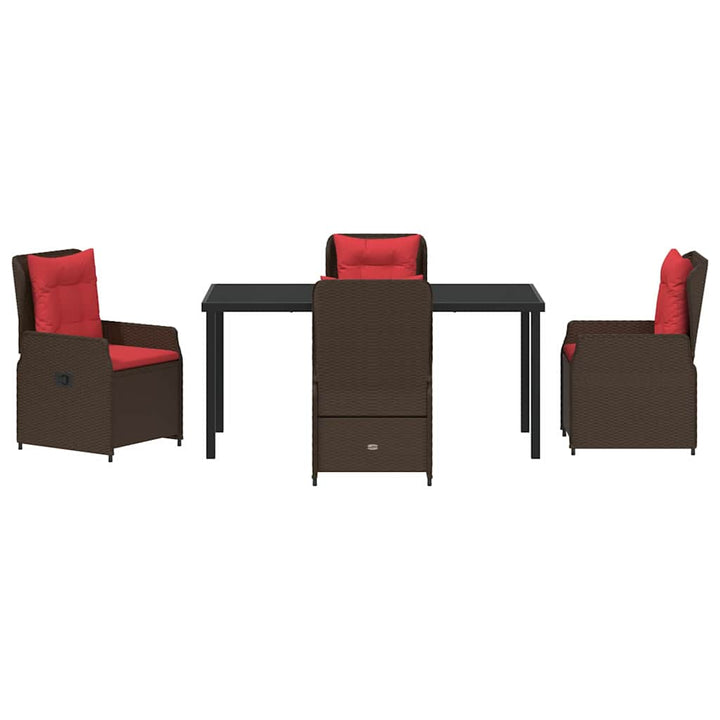 Have Spisebordssæt med pude 5 pcs Brun Poly rattan