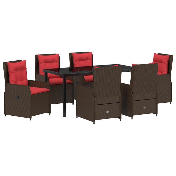 Have Spisebordssæt med pude 7 pcs Brun Poly rattan