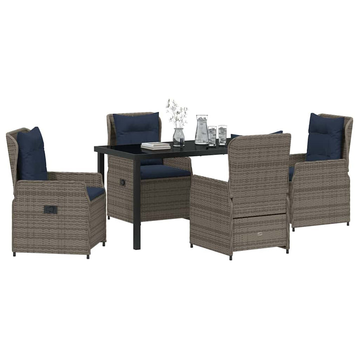 Have Spisebordssæt med pude 5 pcs Grå Poly rattan