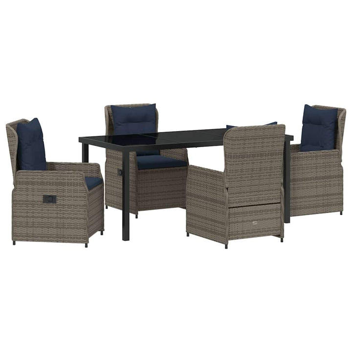 Have Spisebordssæt med pude 5 pcs Grå Poly rattan