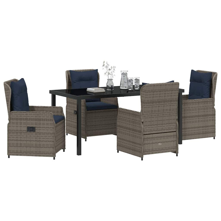 Have Spisebordssæt med pude 5 pcs Grå Poly rattan
