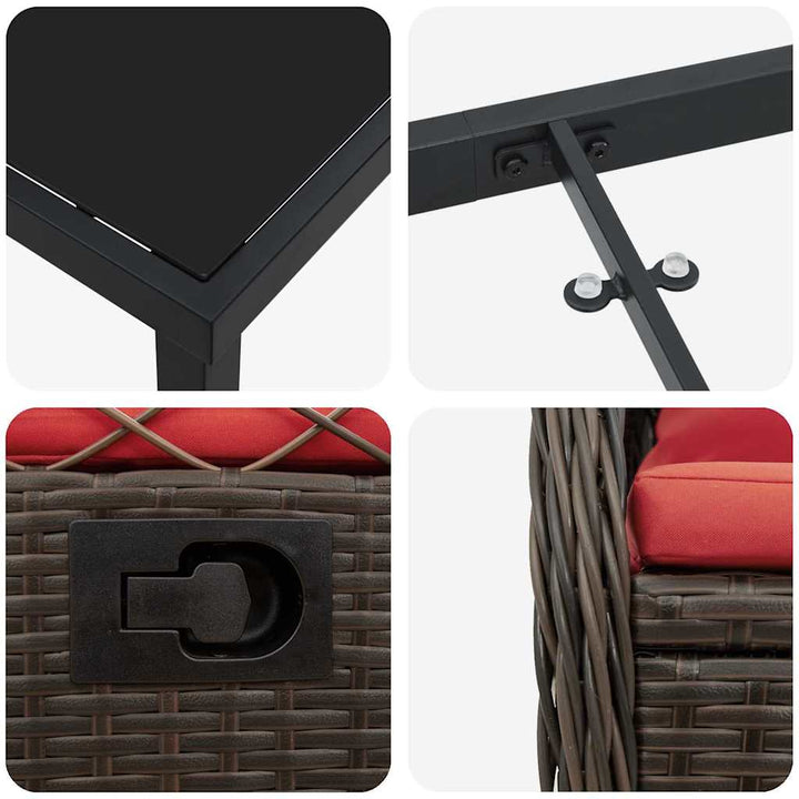 Have Spisebordssæt 5 pcs Brun polyrattan