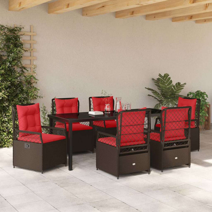 Have Spisebordssæt 7 pcs Brun polyrattan