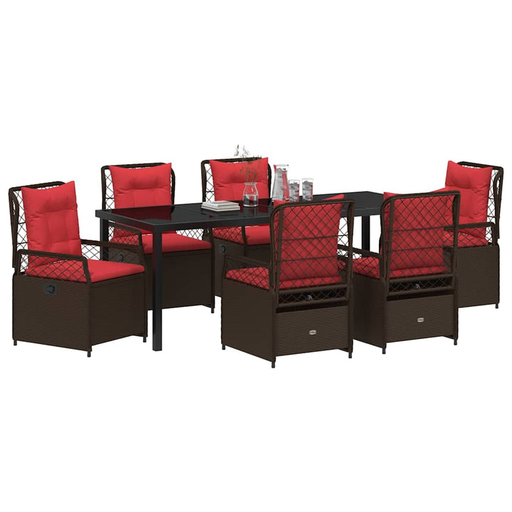 Have Spisebordssæt 7 pcs Brun polyrattan