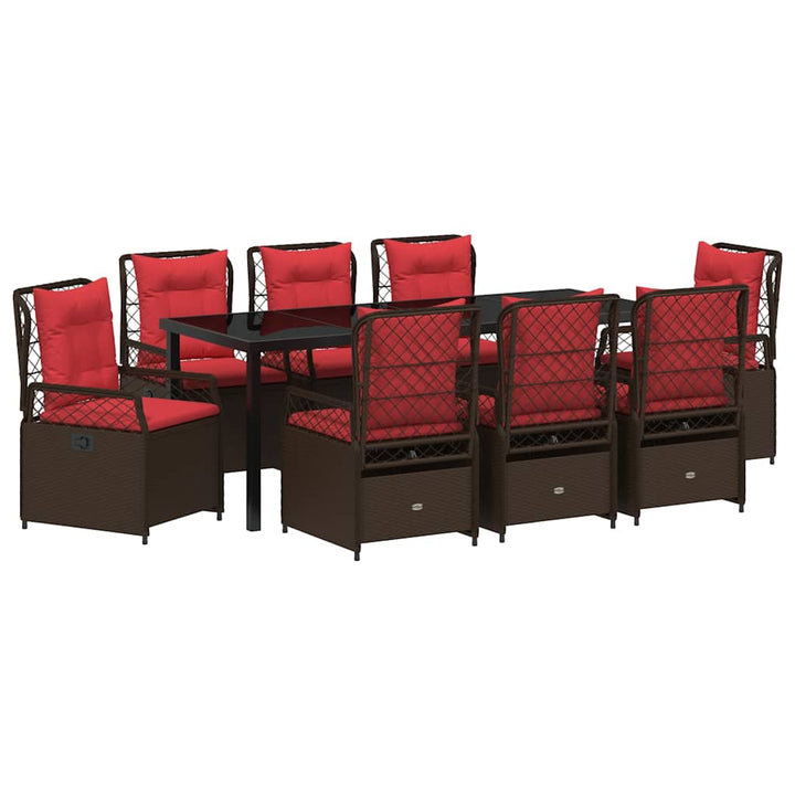 Have Spisebordssæt 9 pcs Brun polyrattan