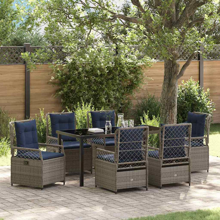 Have Spisebordssæt 7 pcs Grå polyrattan