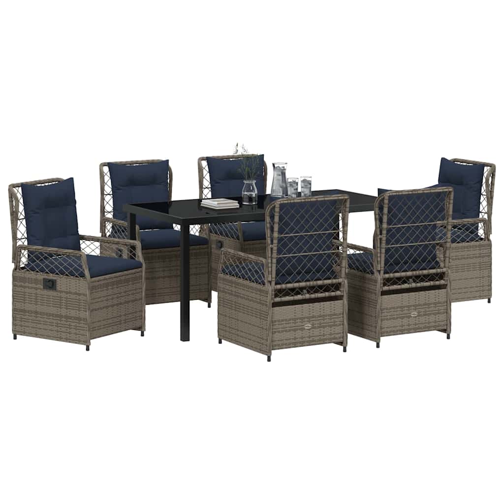 Have Spisebordssæt 7 pcs Grå polyrattan
