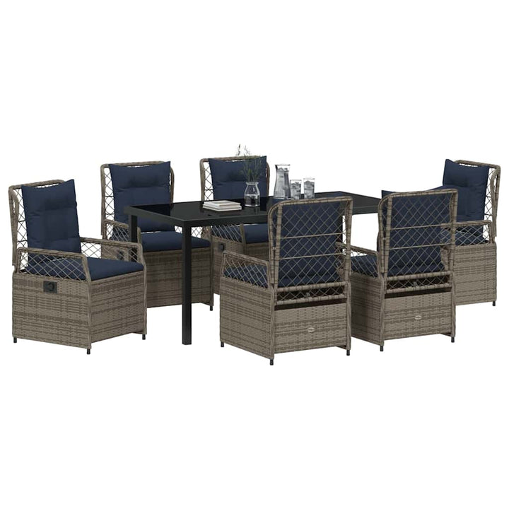 Have Spisebordssæt 7 pcs Grå polyrattan