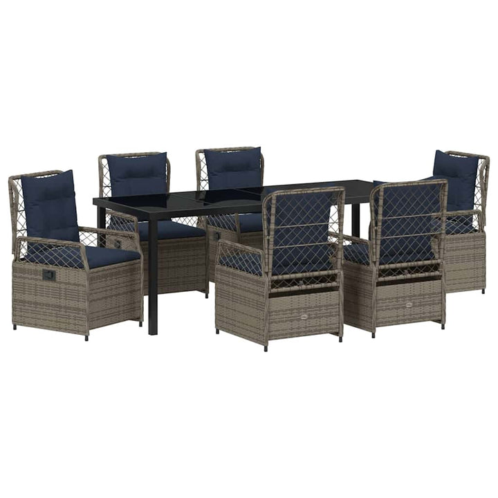 Have Spisebordssæt 7 pcs Grå polyrattan