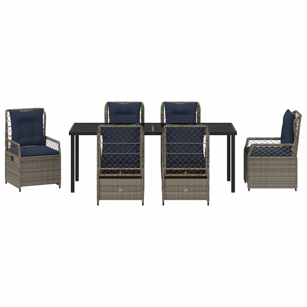 Have Spisebordssæt 7 pcs Grå polyrattan