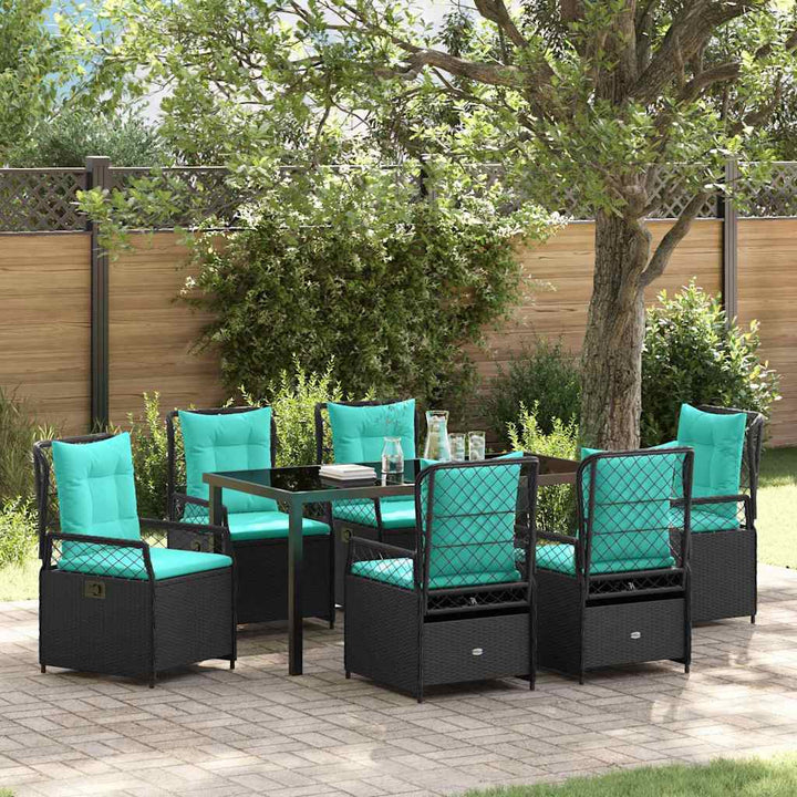 Have Spisebordssæt 7 pcs Sort polyrattan
