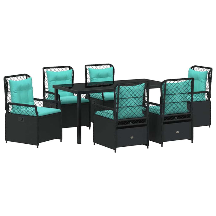 Have Spisebordssæt 7 pcs Sort polyrattan