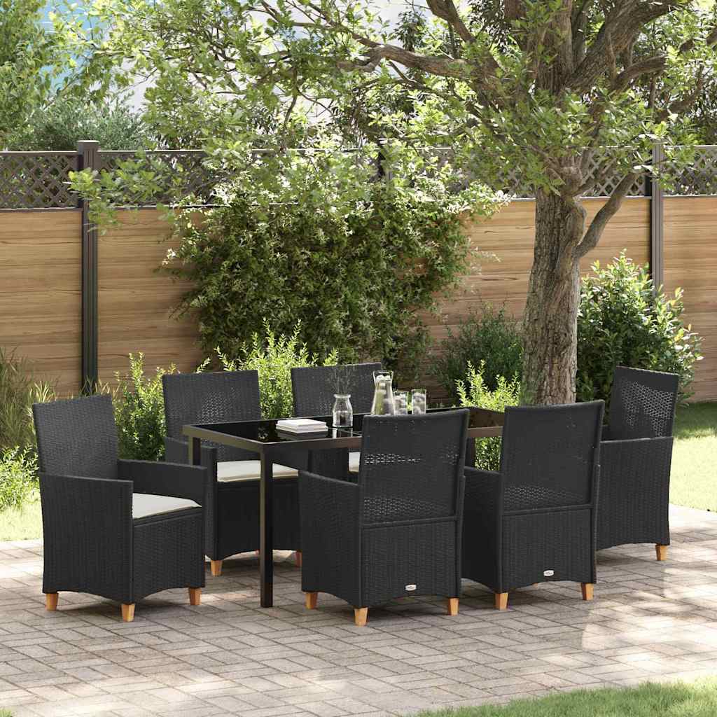 Have Spisebordssæt 7 pcs Sort polyrattan