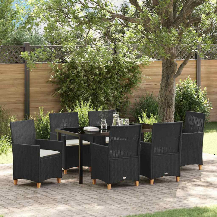 Have Spisebordssæt 7 pcs Sort polyrattan