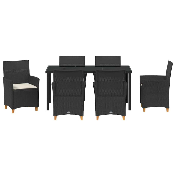 Have Spisebordssæt 7 pcs Sort polyrattan