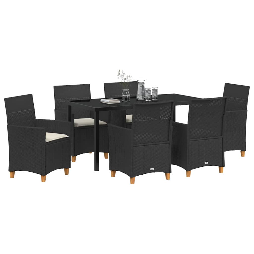 Have Spisebordssæt 7 pcs Sort polyrattan