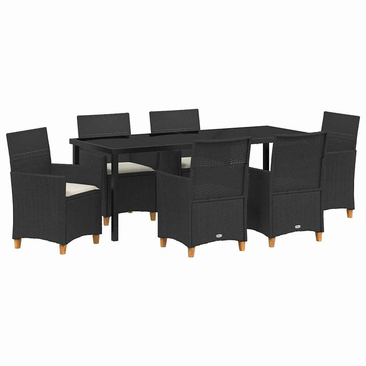 Have Spisebordssæt 7 pcs Sort polyrattan