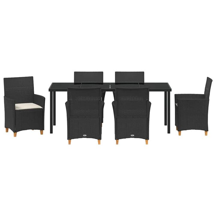 Have Spisebordssæt 7 pcs Sort polyrattan