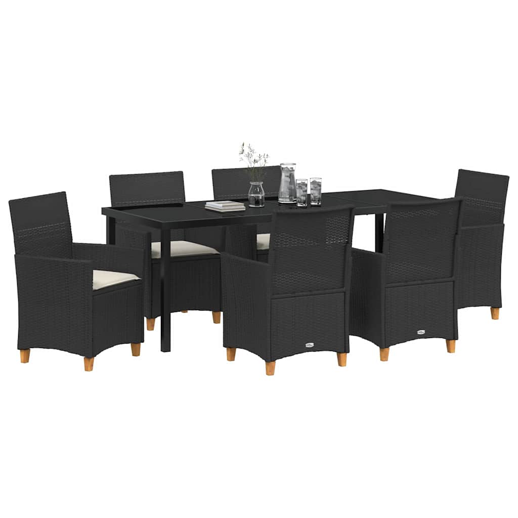 Have Spisebordssæt 7 pcs Sort polyrattan